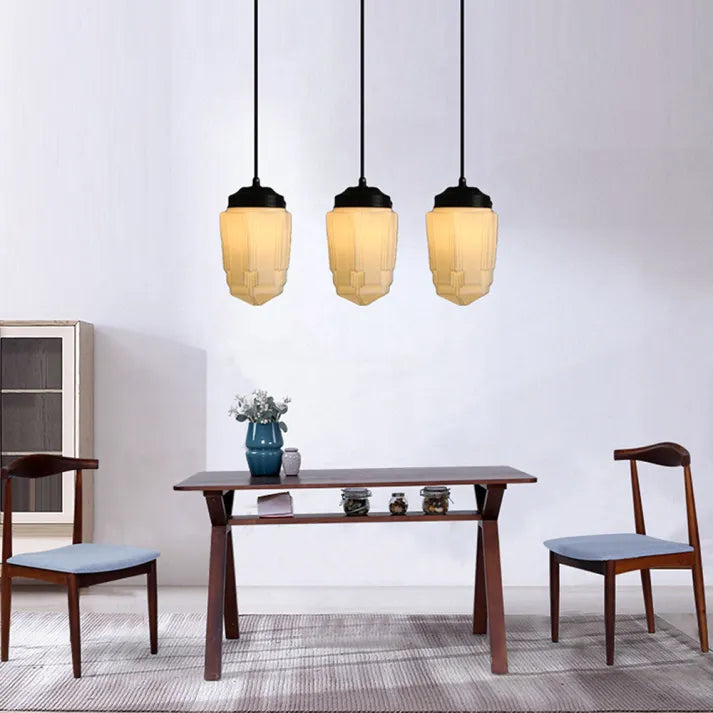 Chic Geometric Pendant Lamp in Matte Glass - GeoDrop