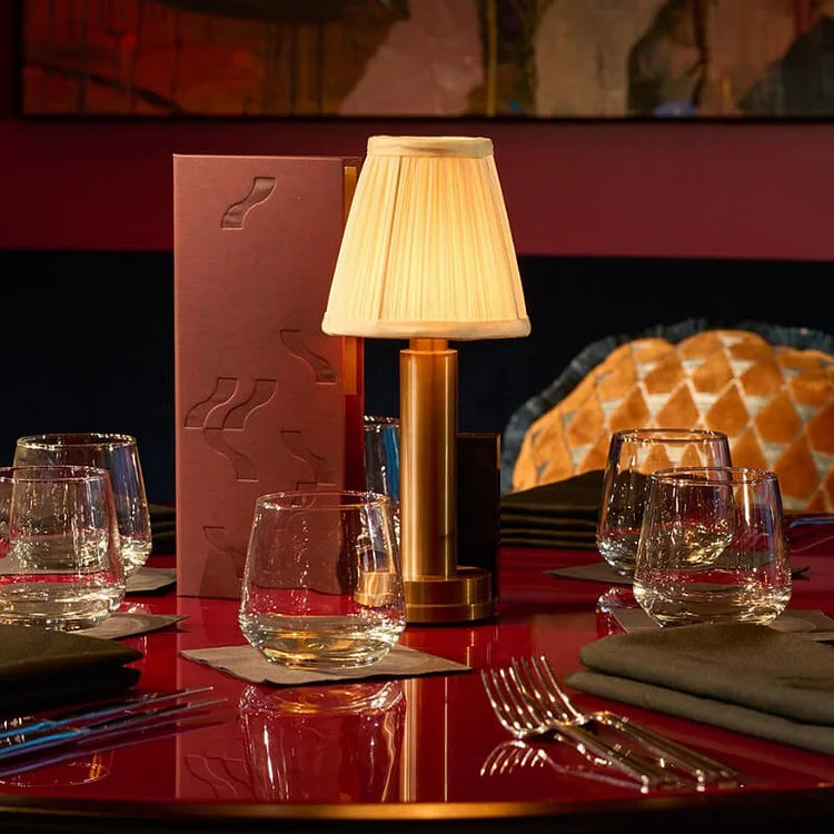 Chic Wireless Table Lamp in Soft Metal Finish - MetalTable