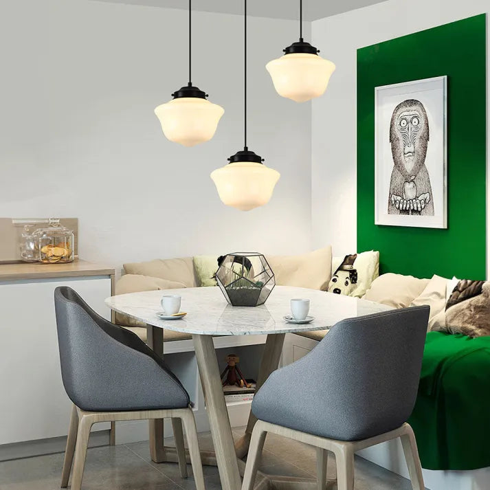 Chic Geometric Pendant Lamp in Matte Glass - GeoDrop