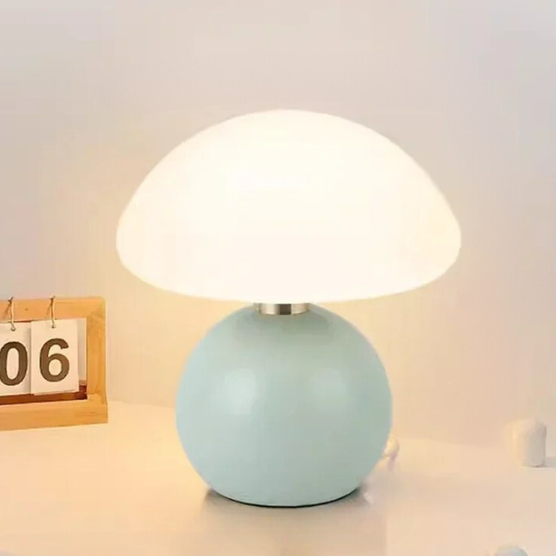 Modern Cream Ceramic Mushroom Table Lamp for a Cozy Glow - MushTable