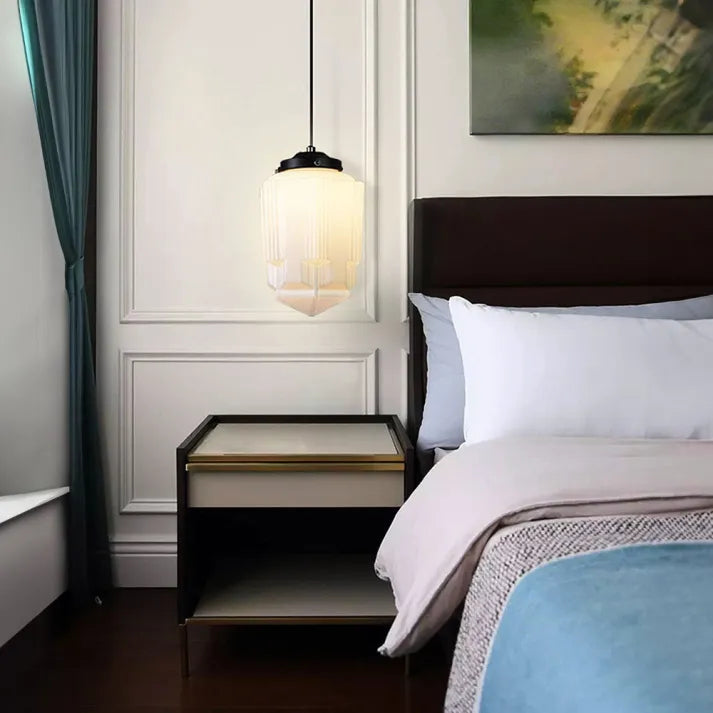 Chic Geometric Pendant Lamp in Matte Glass - GeoDrop