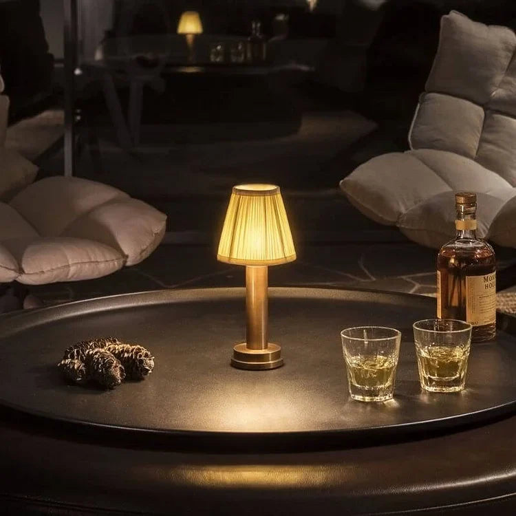 Chic Wireless Table Lamp in Soft Metal Finish - MetalTable