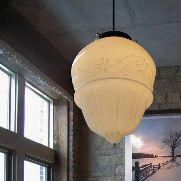 Chic Geometric Pendant Lamp in Matte Glass - GeoDrop