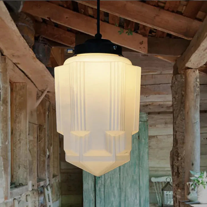 Chic Geometric Pendant Lamp in Matte Glass - GeoDrop