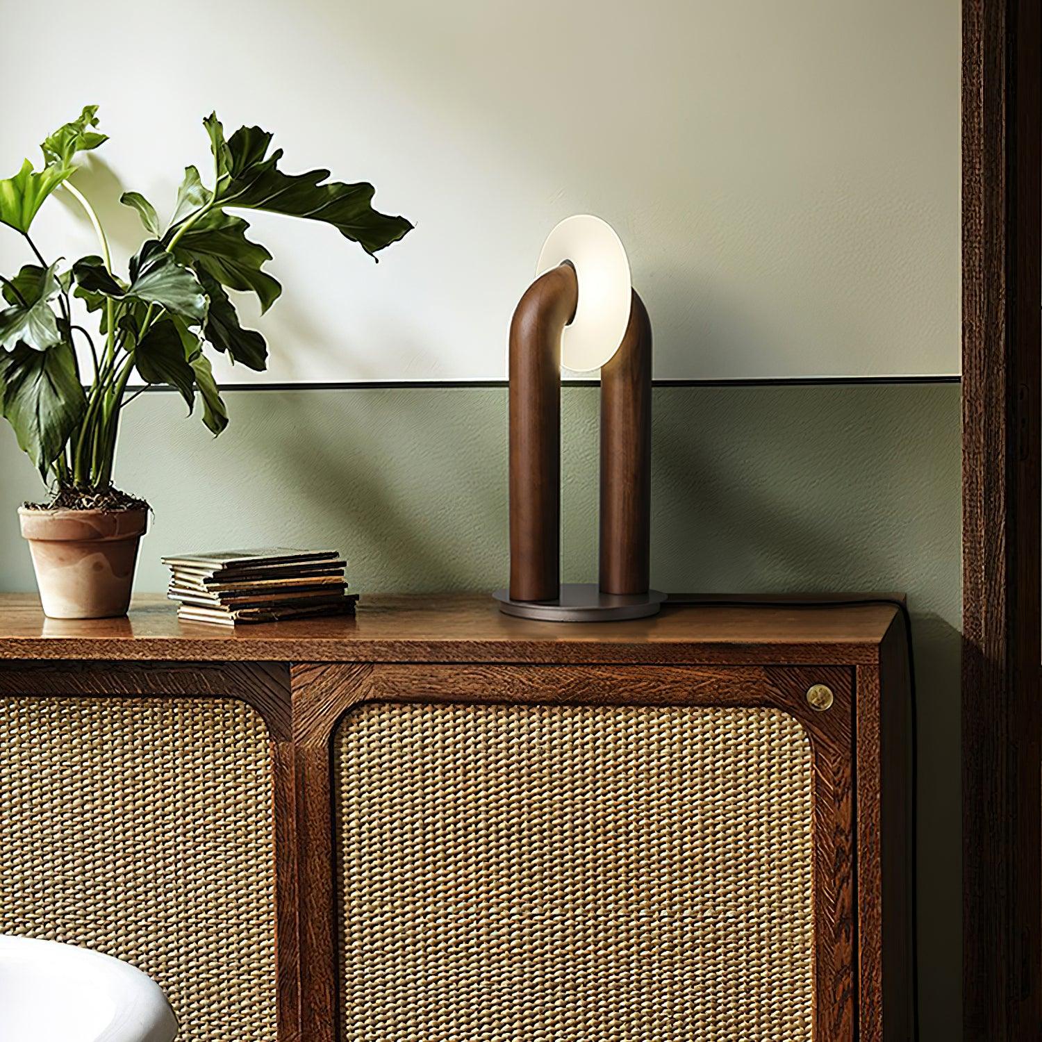 Sleek Rechargeable Arched Table Lamp for Modern Interiors - IndoTable