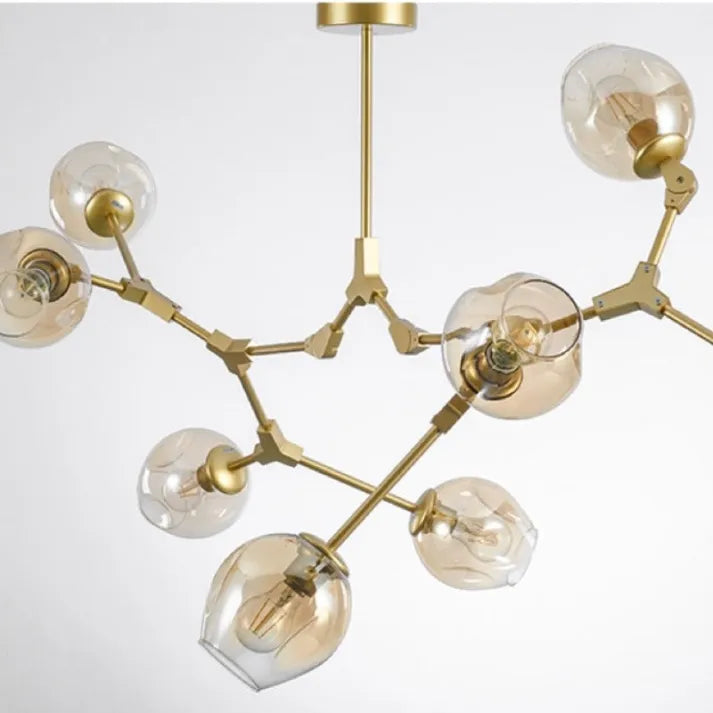 Modern Sputnik Pendant Lamp with Glass Bubble Accents - BubbleDrop