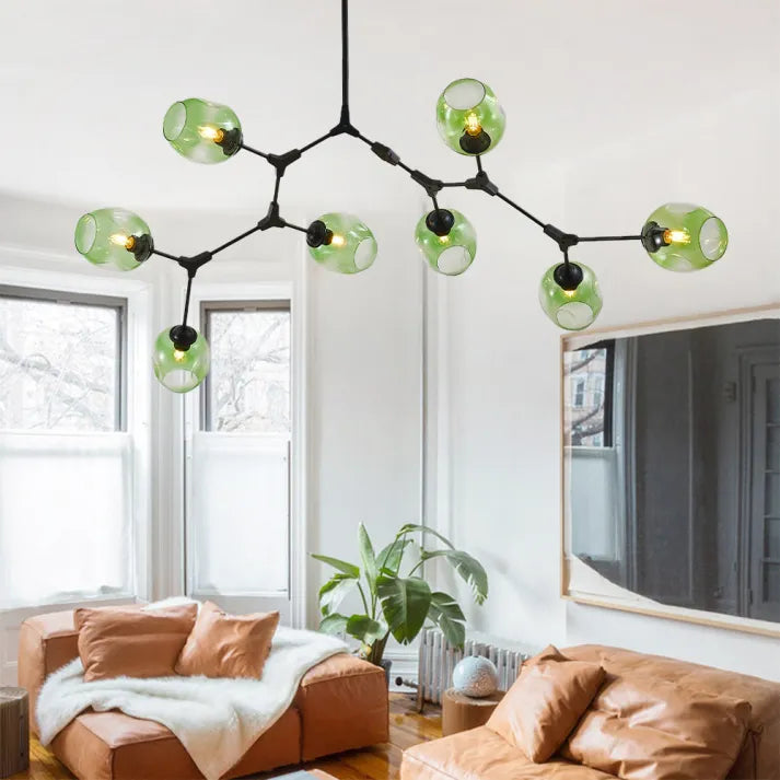 Modern Sputnik Pendant Lamp with Glass Bubble Accents - BubbleDrop