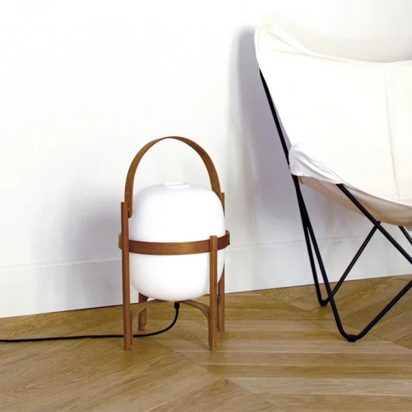 Woven Basket LED Lamp for Ambient Elegance - BasketTable