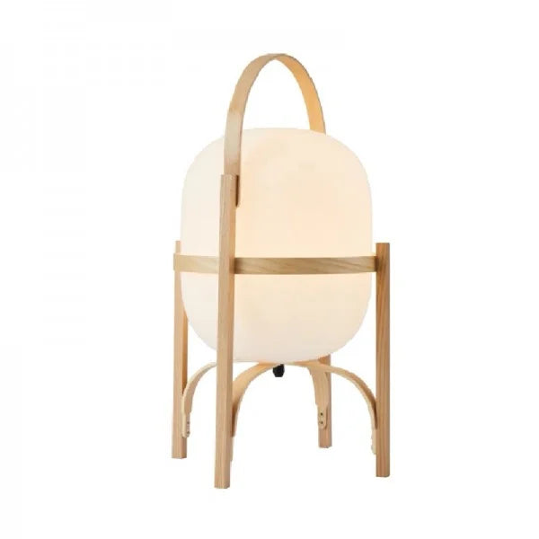 Woven Basket LED Lamp for Ambient Elegance - BasketTable