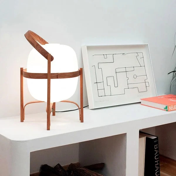 Woven Basket LED Lamp for Ambient Elegance - BasketTable