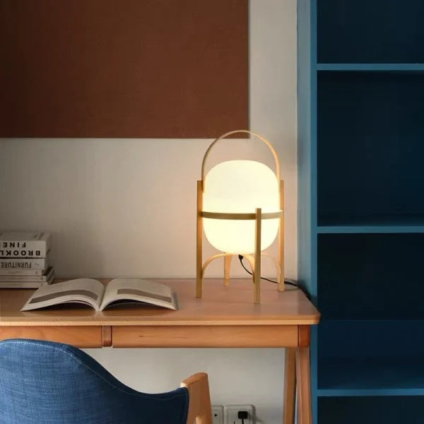 Woven Basket LED Lamp for Ambient Elegance - BasketTable
