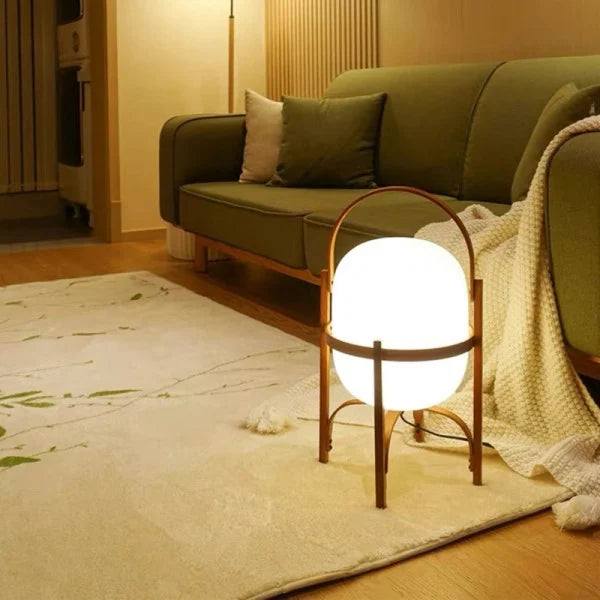 Woven Basket LED Lamp for Ambient Elegance - BasketTable