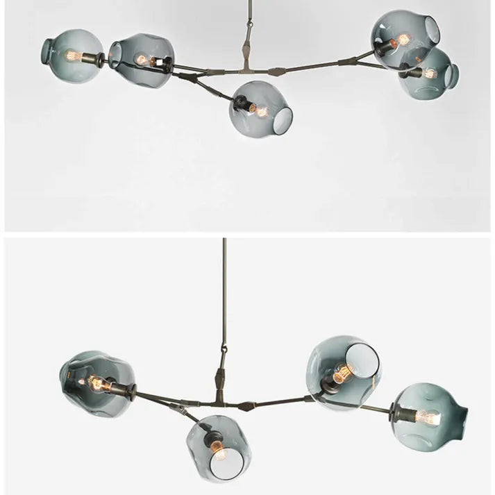 Modern Sputnik Pendant Lamp with Glass Bubble Accents - BubbleDrop