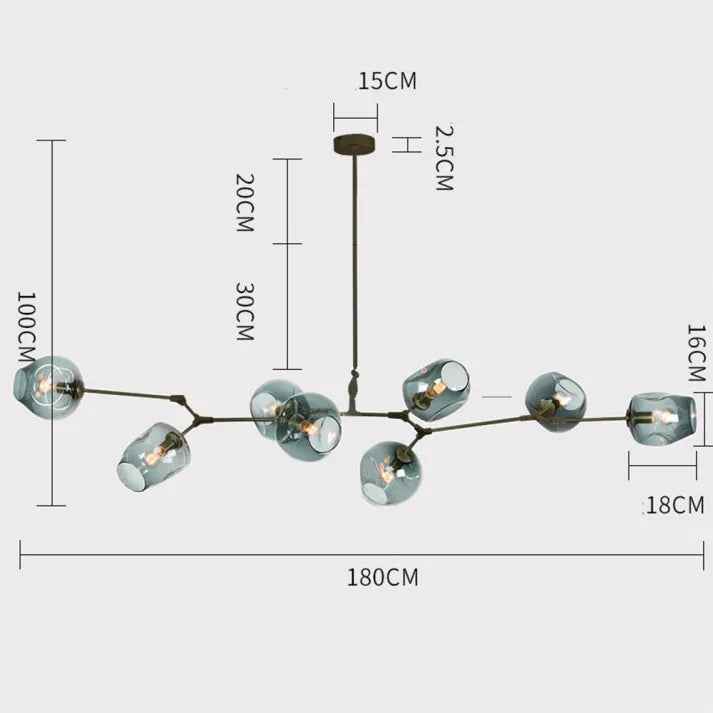 Modern Sputnik Pendant Lamp with Glass Bubble Accents - BubbleDrop