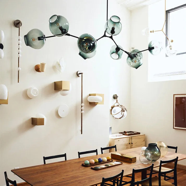 Modern Sputnik Pendant Lamp with Glass Bubble Accents - BubbleDrop