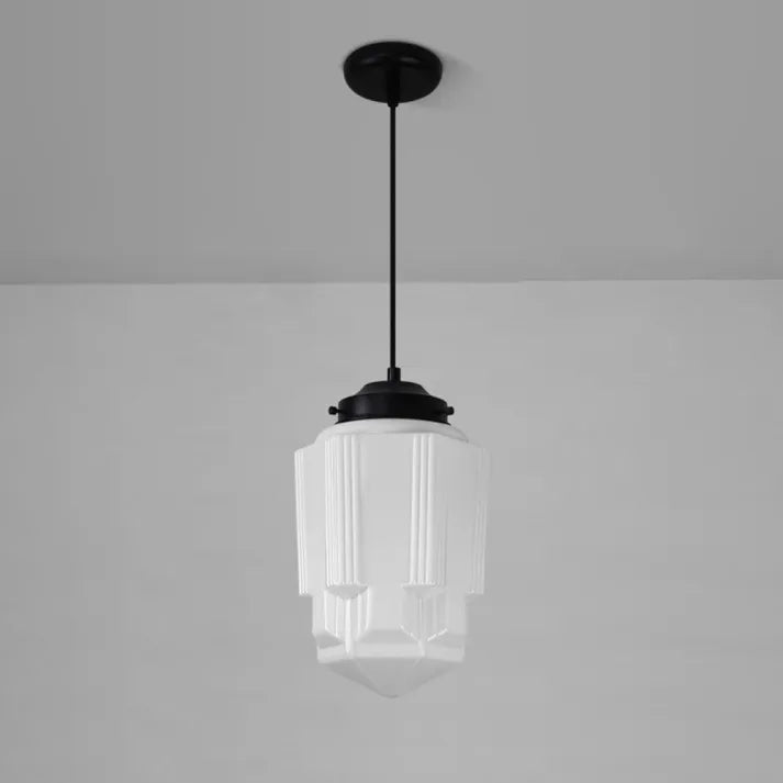 Chic Geometric Pendant Lamp in Matte Glass - GeoDrop
