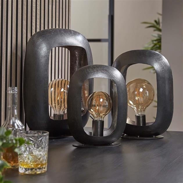 Modern Black Nickel Table Lamp with Industrial Charm - IndusTable