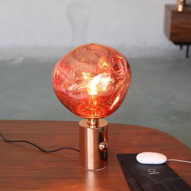 Luxe Contemporary Melted Glass Lamp for Modern Interiors - GlassTable