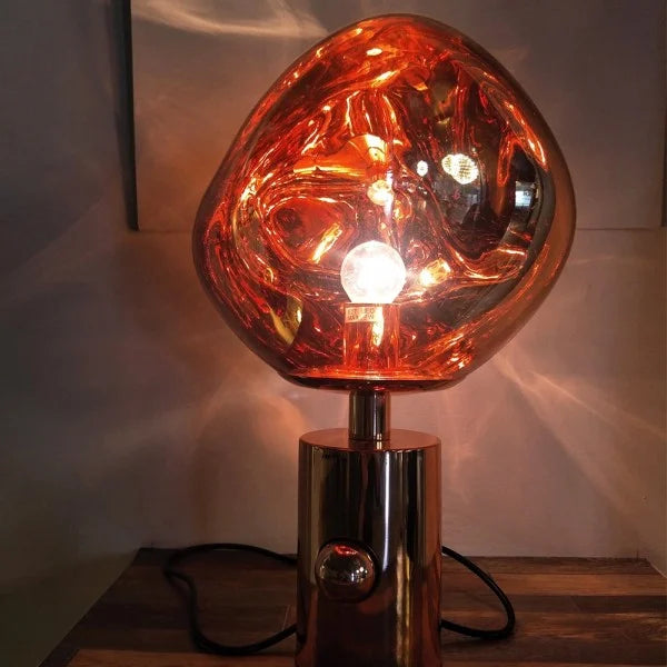 Luxe Contemporary Melted Glass Lamp for Modern Interiors - GlassTable