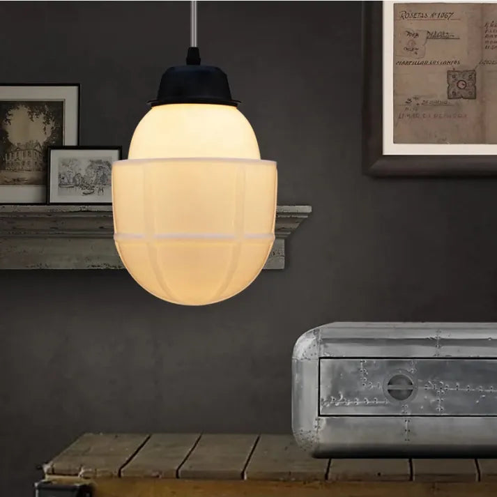 Chic Geometric Pendant Lamp in Matte Glass - GeoDrop