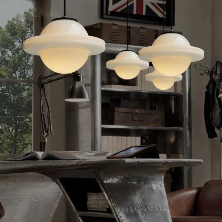 Chic Geometric Pendant Lamp in Matte Glass - GeoDrop