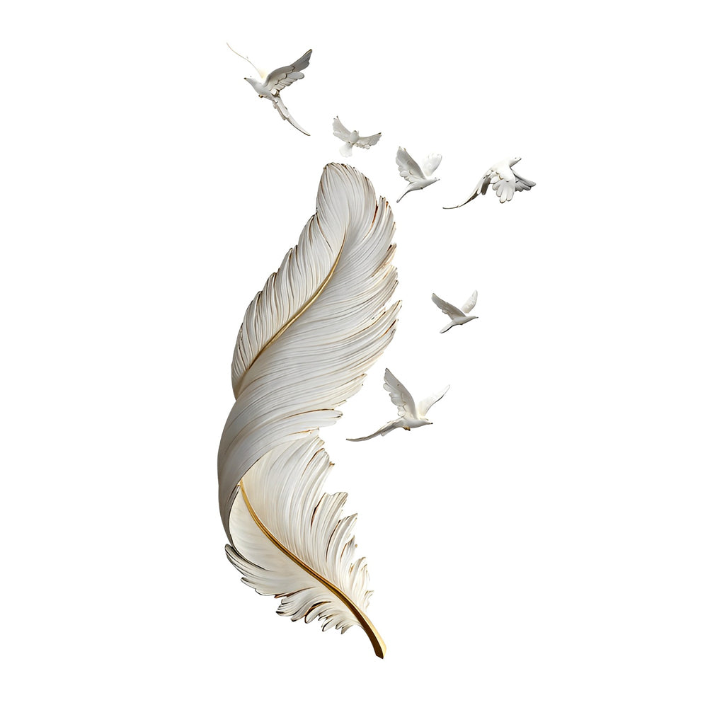 3D Feather Birds Wall Sculpture Nordic Creative Wall Art Decor