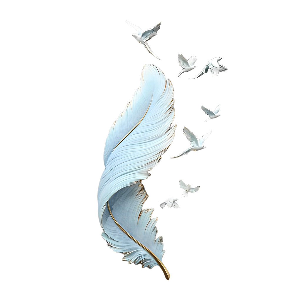 3D Feather Birds Wall Sculpture Nordic Creative Wall Art Decor