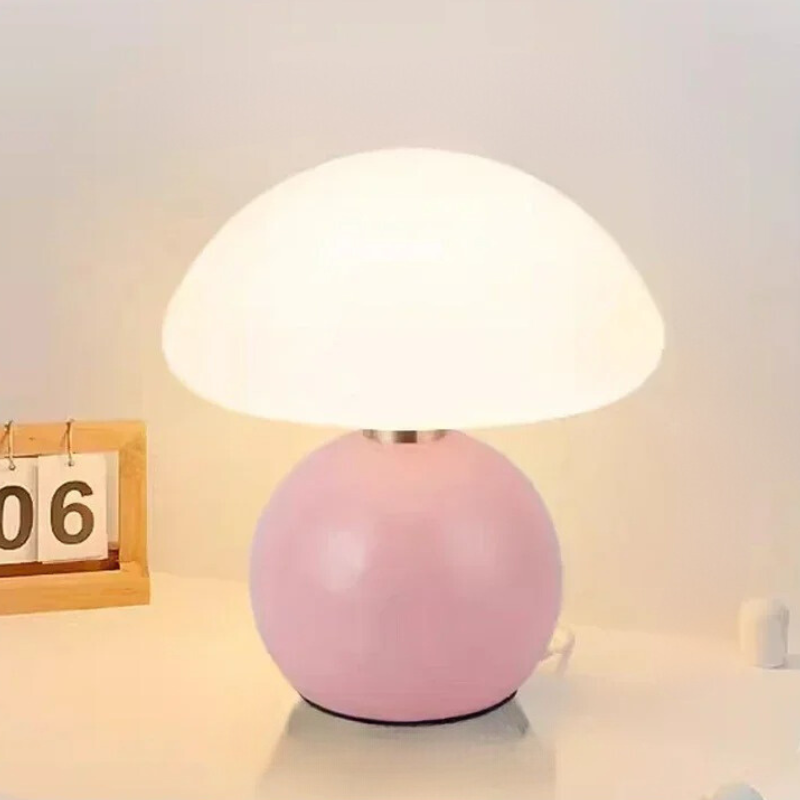 Modern Cream Ceramic Mushroom Table Lamp for a Cozy Glow - MushTable