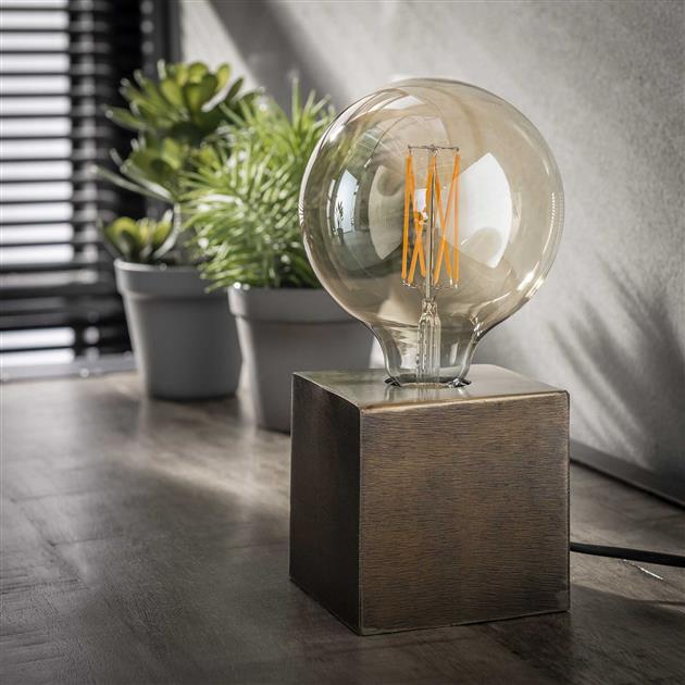 Sleek Industrial Metal Table Lamp in Bronze and Black - MetalTable