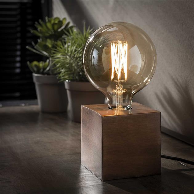 Sleek Industrial Metal Table Lamp in Bronze and Black - MetalTable