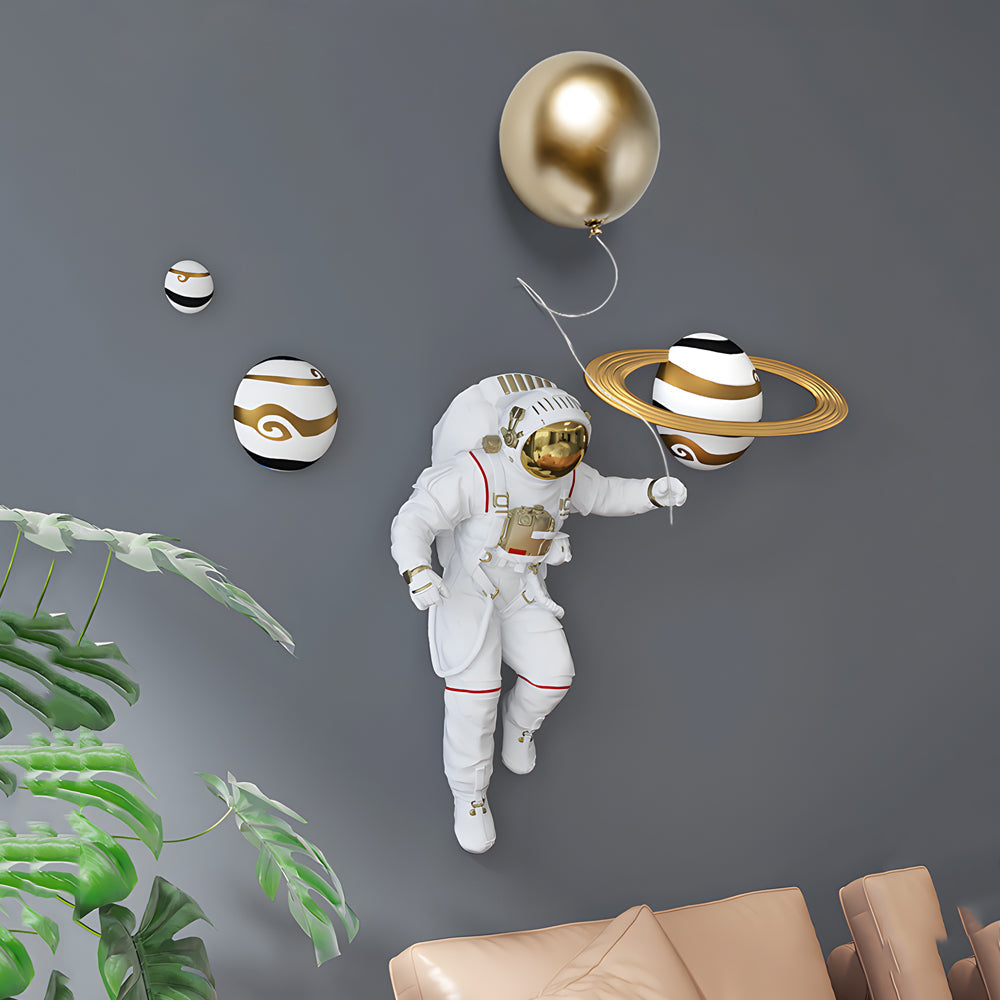 Resin Astronaut and Planet Wall Art Decor