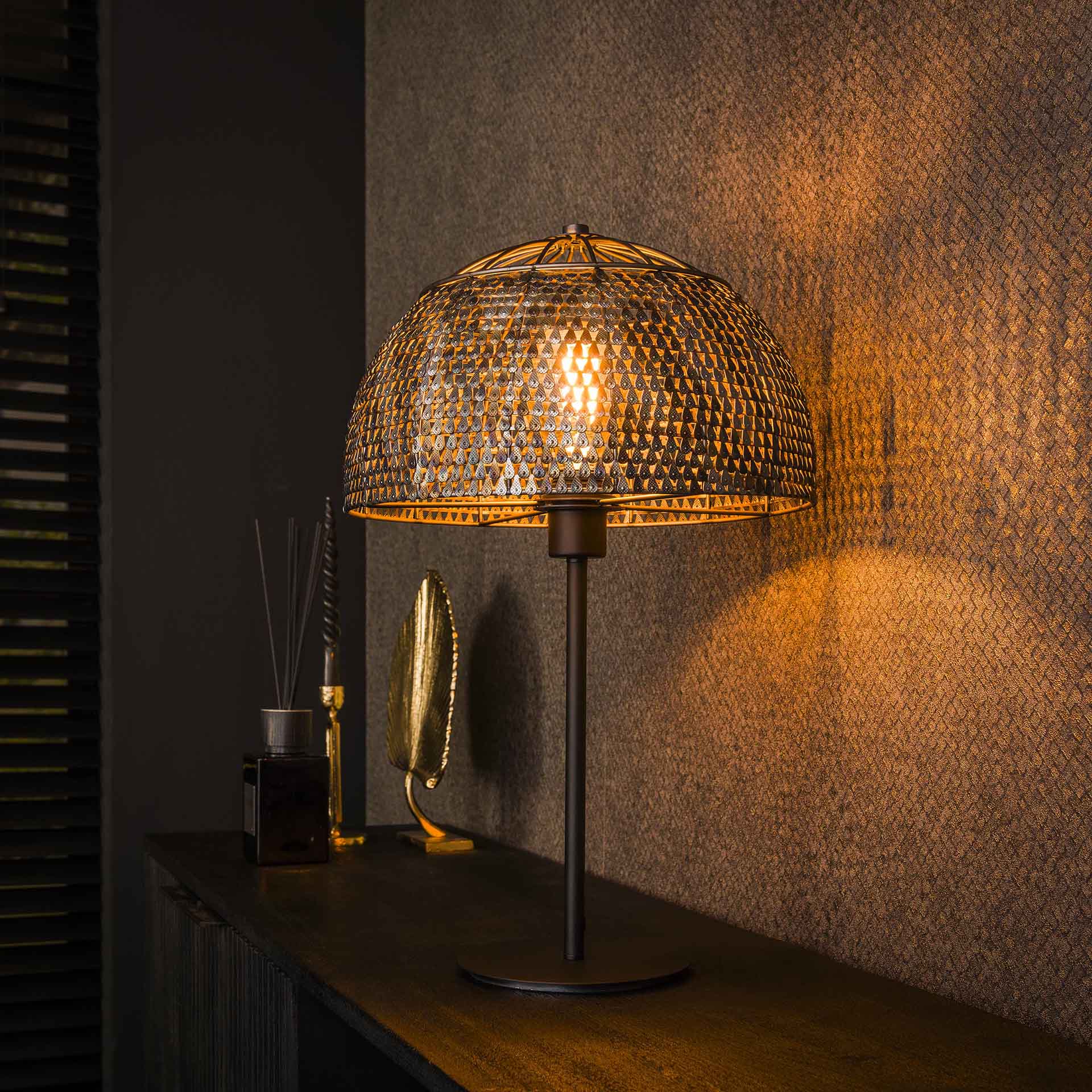 Sleek Black & Brown Designer Table Lamp for Modern Interiors - IndoTable