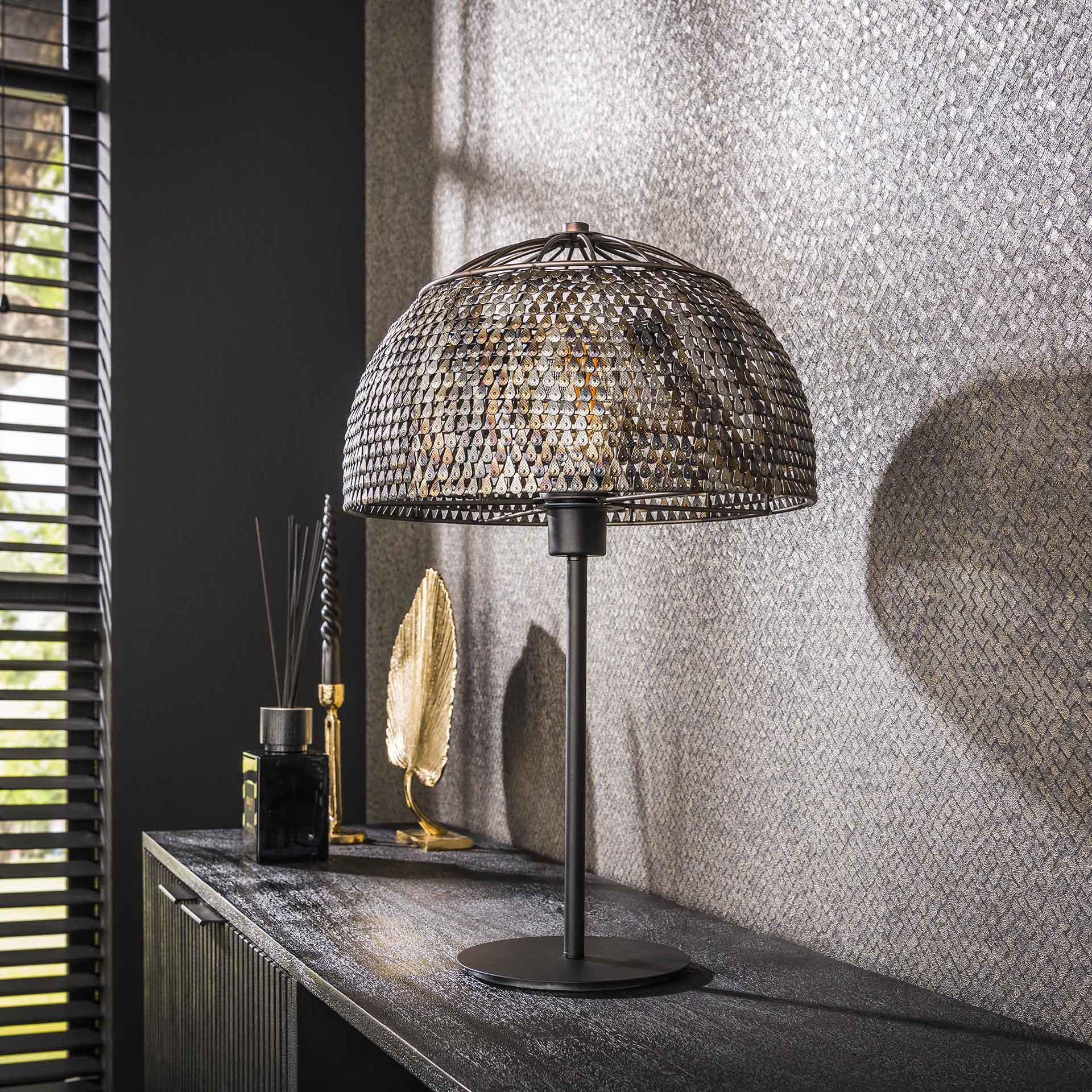Sleek Black & Brown Designer Table Lamp for Modern Interiors - IndoTable