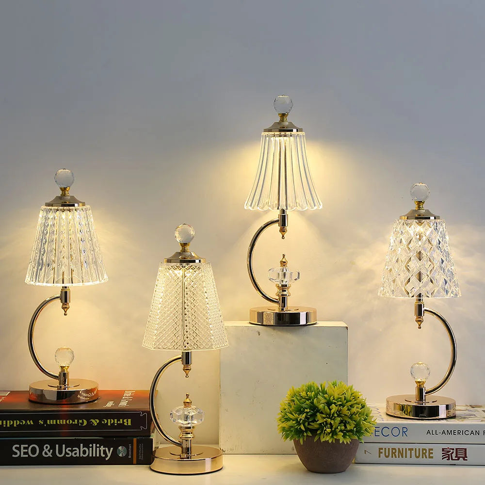 Retro Crystal Table Lamp for a Glamorous Glow - RetroTable