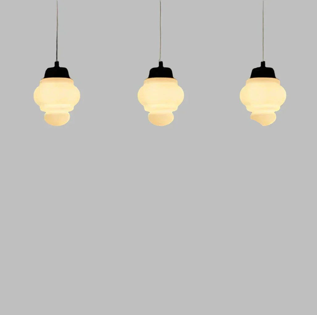 Chic Geometric Pendant Lamp in Matte Glass - GeoDrop