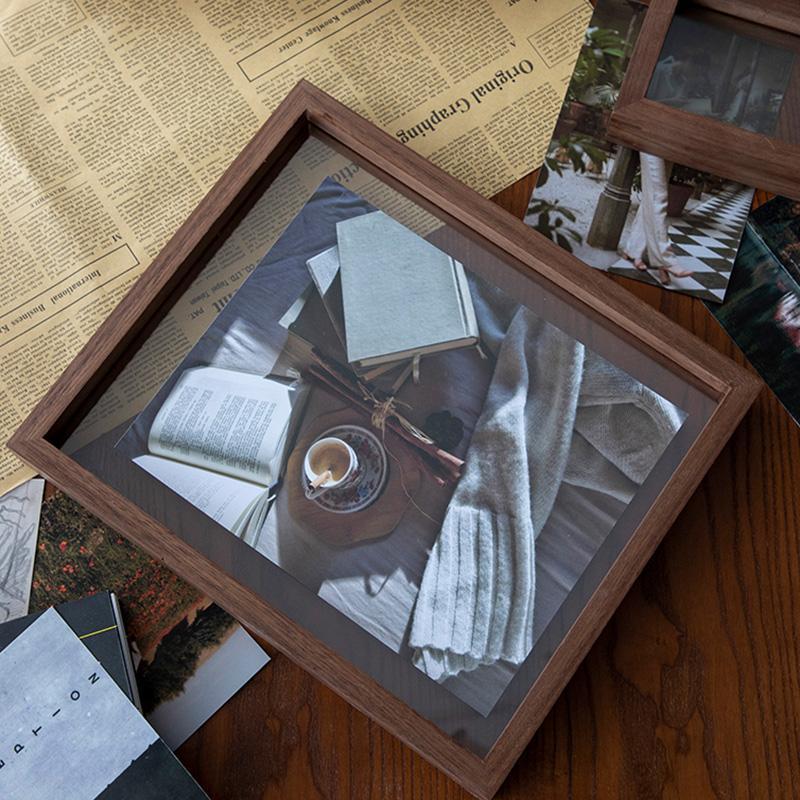 10 x 15 cm Rectangular Nut Brown Picture Frame with Wall Hanging