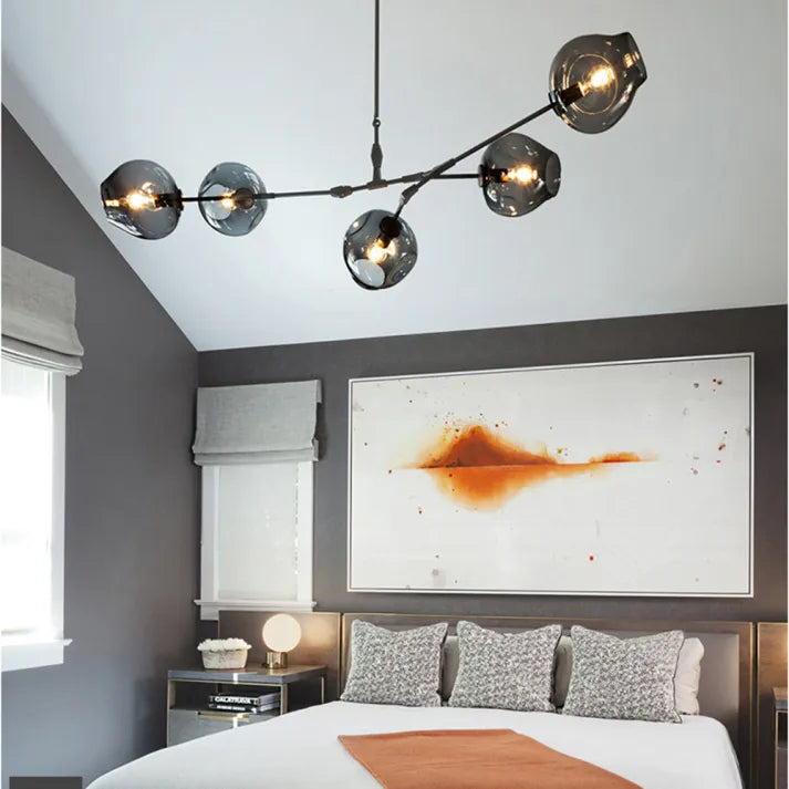 Modern Sputnik Pendant Lamp with Glass Bubble Accents - BubbleDrop