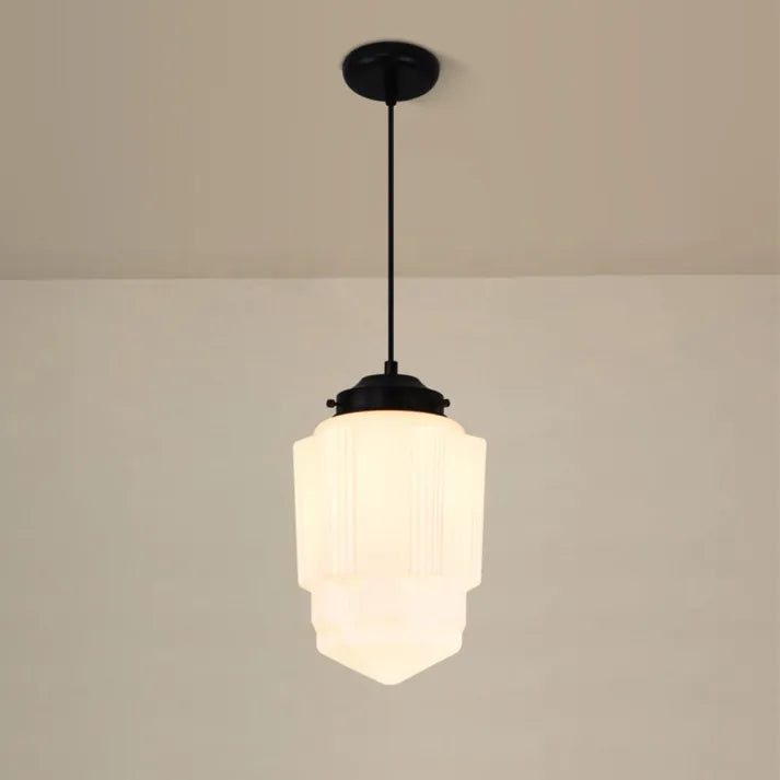 Chic Geometric Pendant Lamp in Matte Glass - GeoDrop