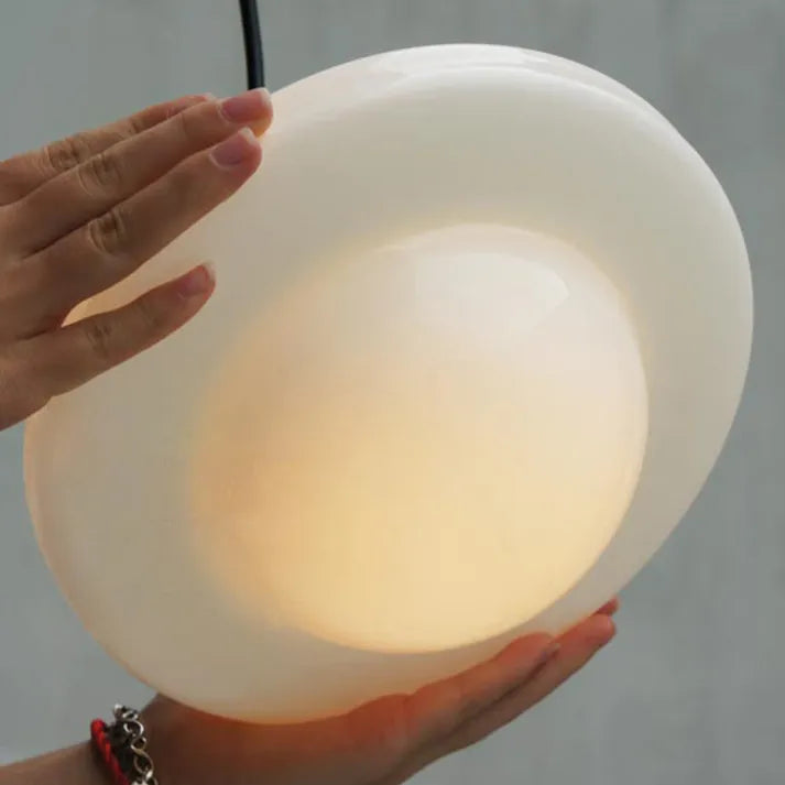 Chic Geometric Pendant Lamp in Matte Glass - GeoDrop