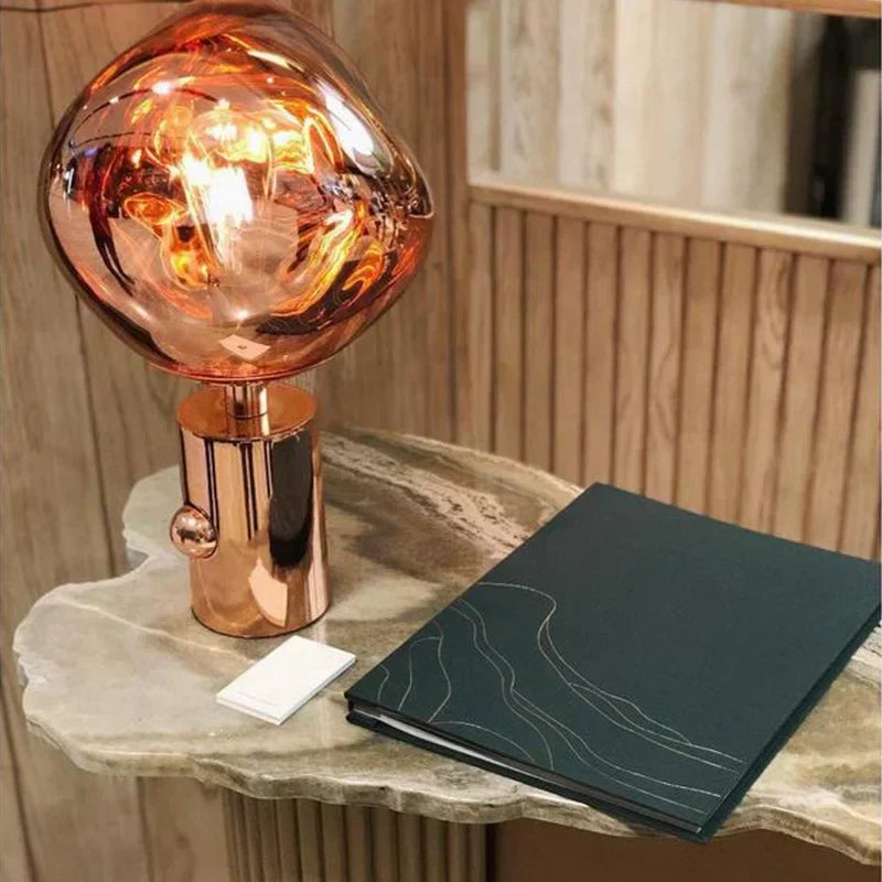 Luxe Contemporary Melted Glass Lamp for Modern Interiors - GlassTable